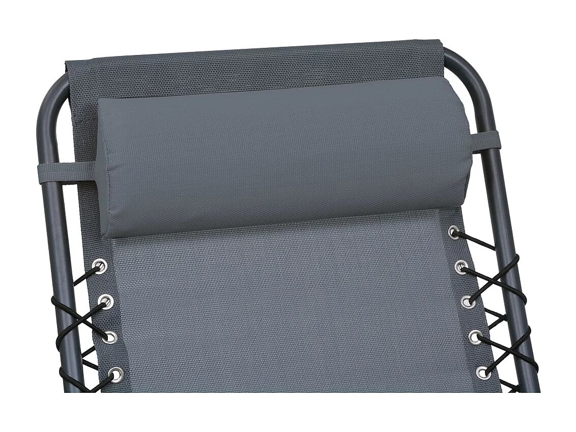 Appui-tête de chaise longue Gris 40x7,5x15 cm Textilène