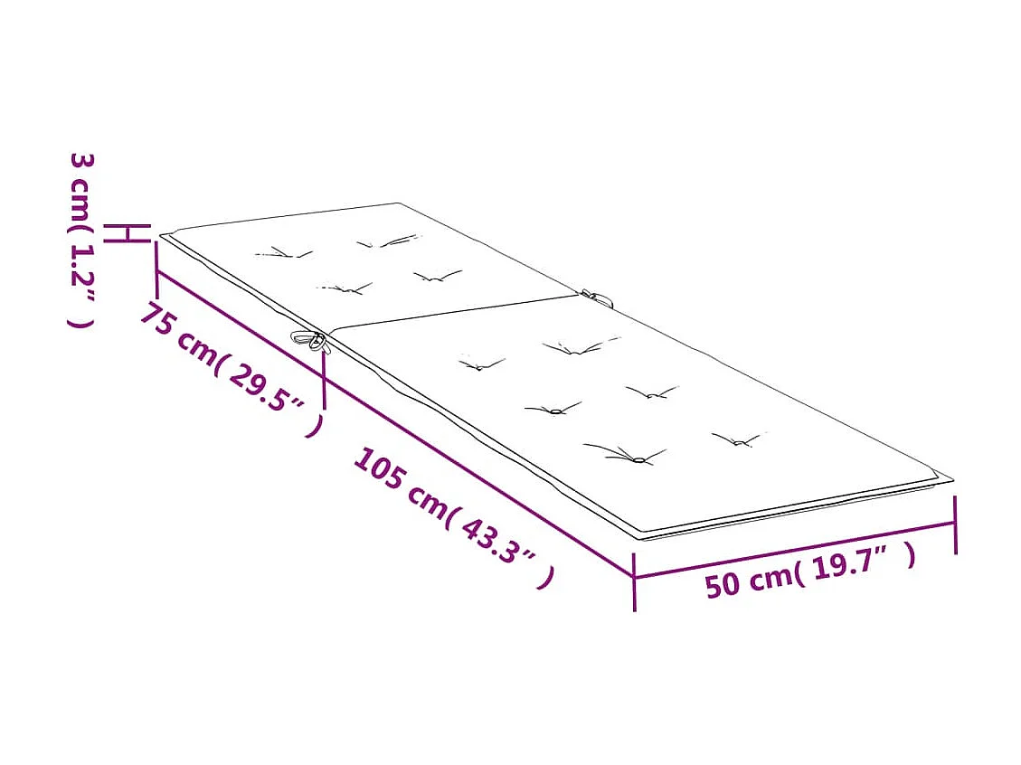 Cojín para tumbona tela Oxford turquesa