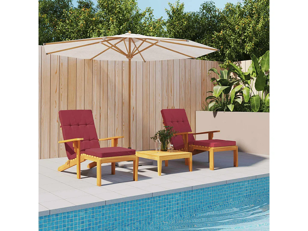 Almofadões para cadeira terraço 2peças tecido oxford vermelho tinto