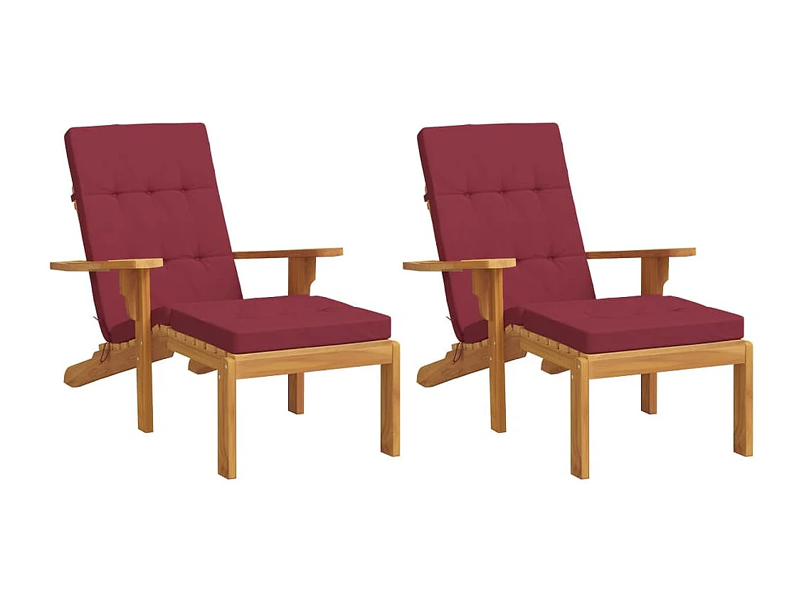 Almofadões para cadeira terraço 2peças tecido oxford vermelho tinto