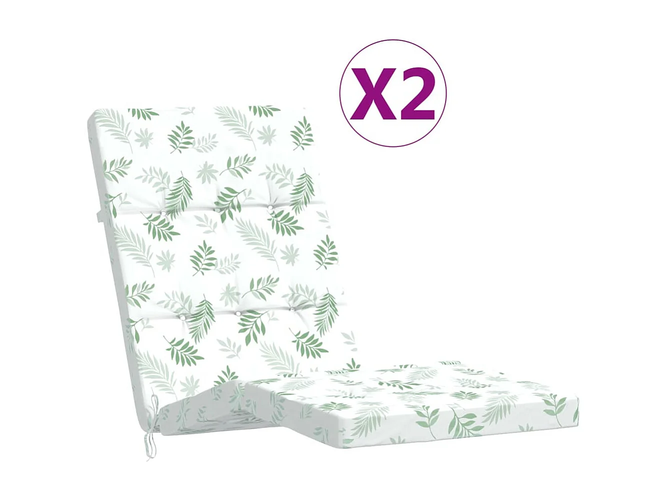 Coussins de chaise longue lot de 2 motif de feuilles