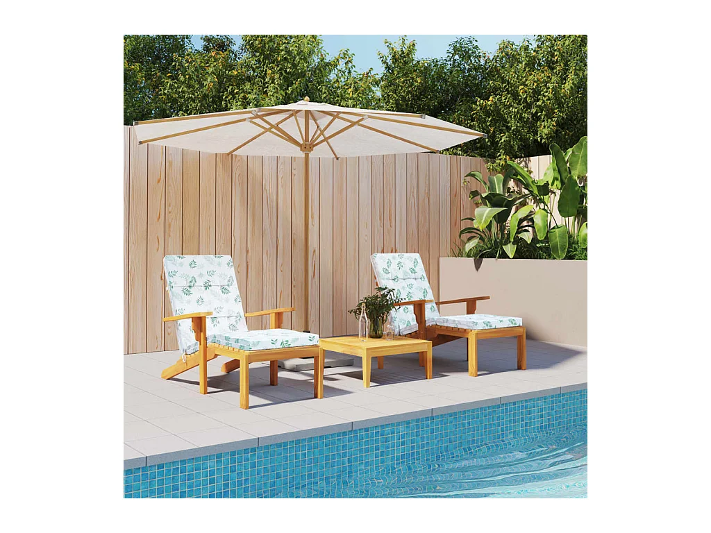 Coussins de chaise longue lot de 2 motif de feuilles