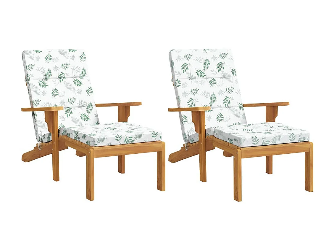 Coussins de chaise longue lot de 2 motif de feuilles