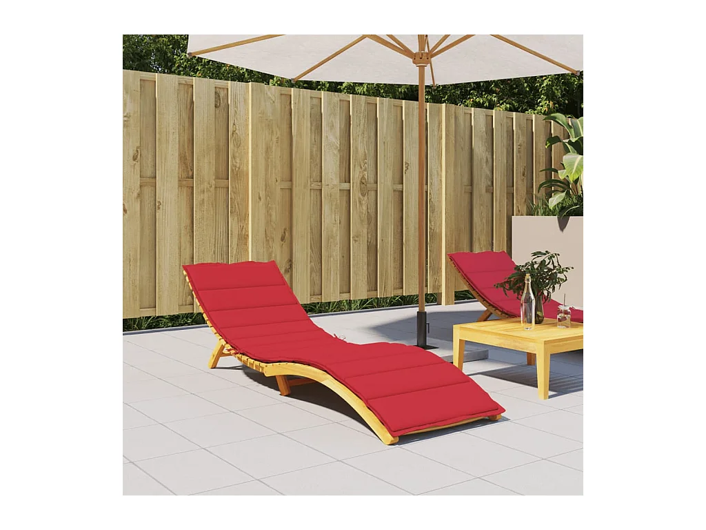 Coussin de chaise longue rouge 200x50x3 cm tissu oxford