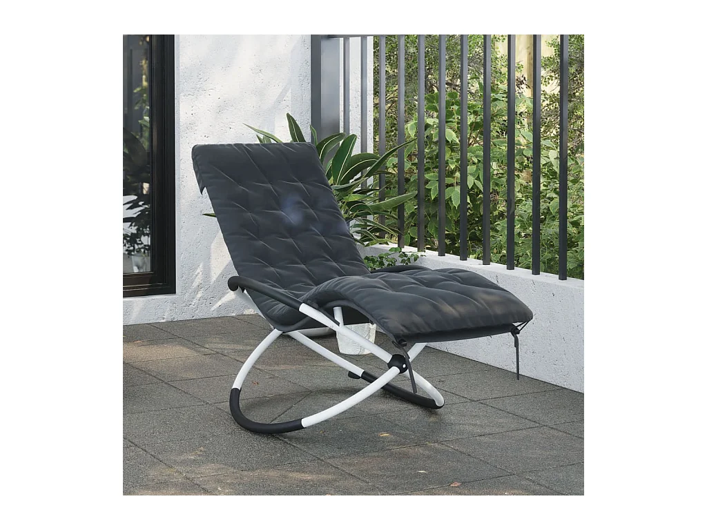 Coussin de chaise longue noir 160x50x10 cm similicuir daim
