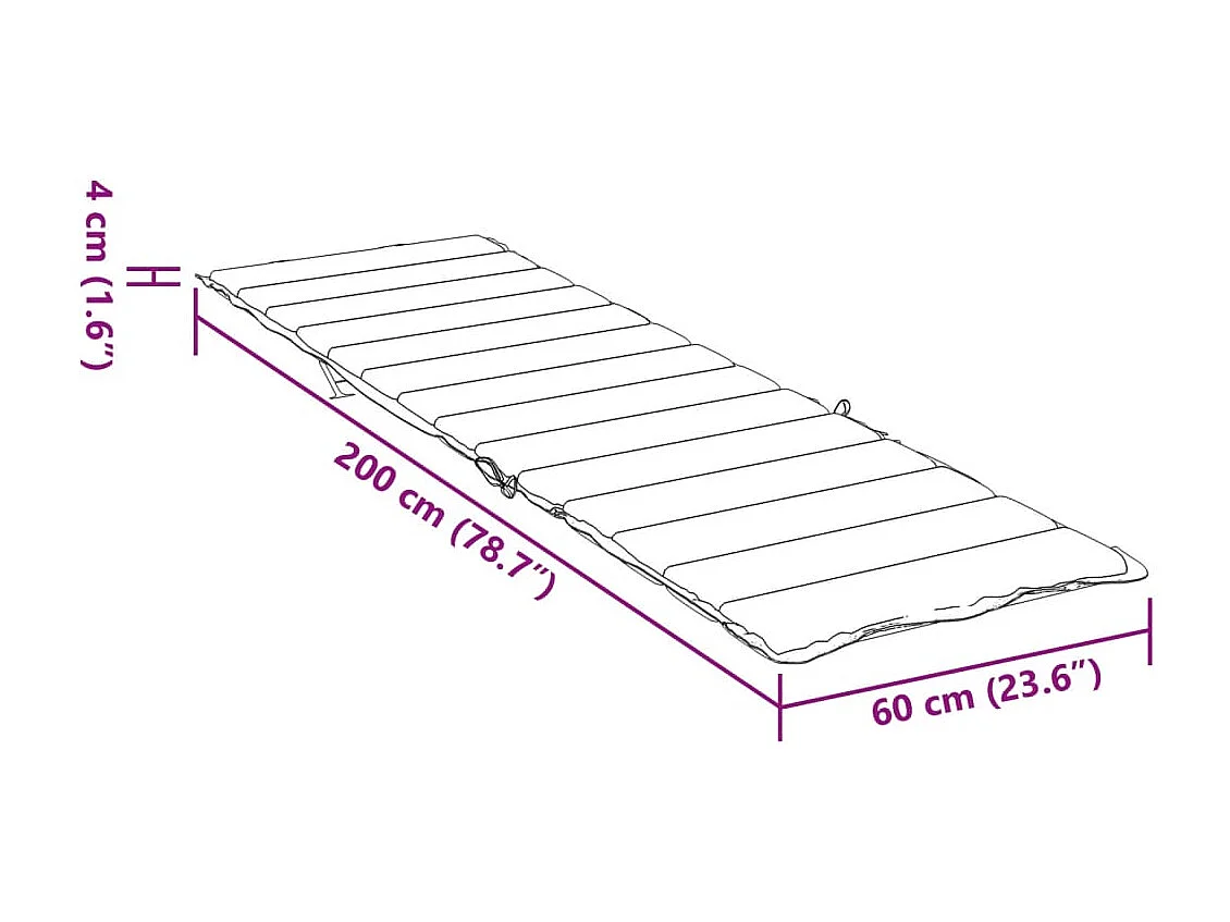 Coussin de chaise longue bleu marine tissu oxford