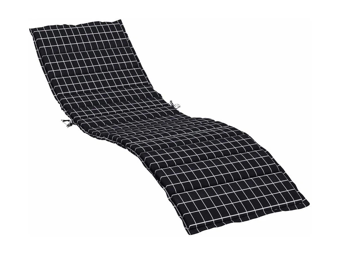 Coussin de chaise longue motif à carreaux noir tissu oxford