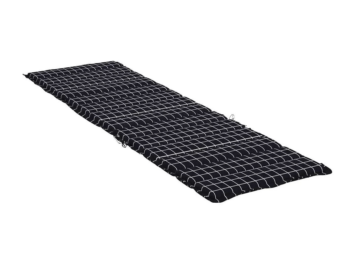 Coussin de chaise longue motif à carreaux noir tissu oxford