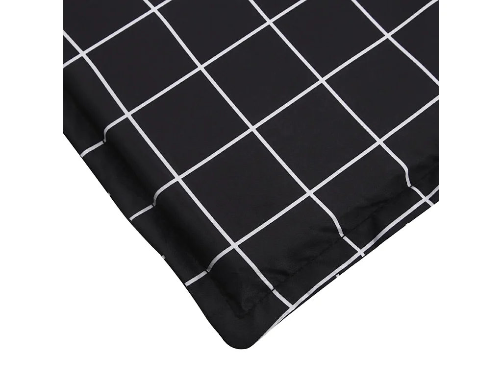 Coussin de chaise longue motif à carreaux noir tissu oxford