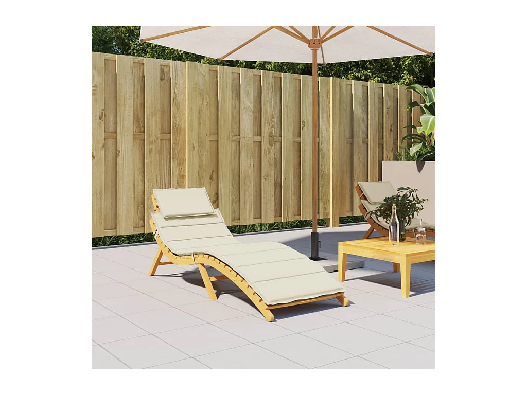 Coussin de chaise longue crème 186x58x3 cm tissu oxford