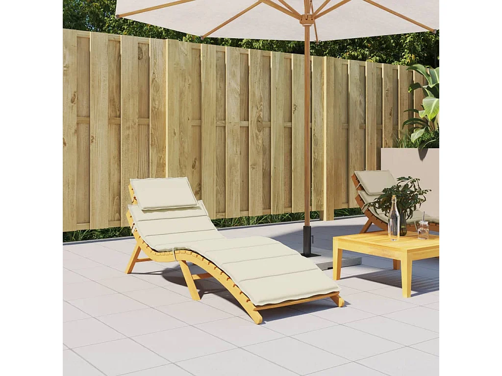 Coussin de chaise longue crème 186x58x3 cm tissu oxford