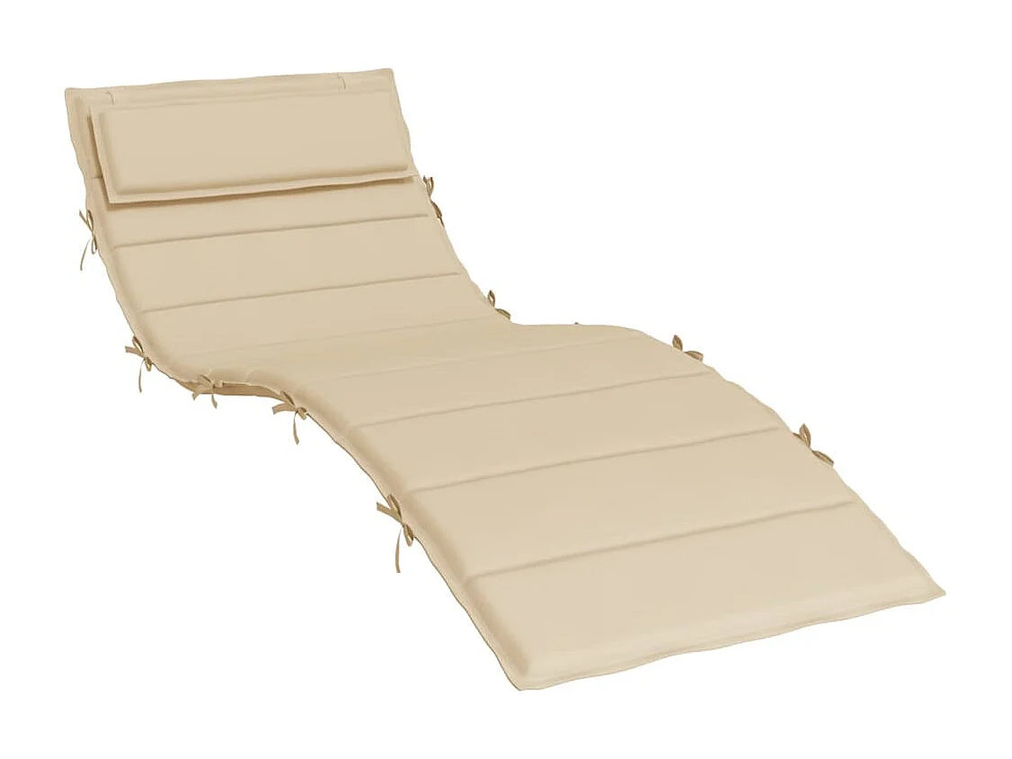 Cojín de tumbona de tela Oxford beige 180x60x3 cm
