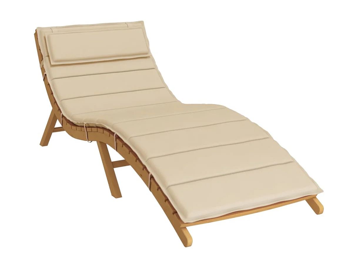 Cojín de tumbona de tela Oxford beige 180x60x3 cm