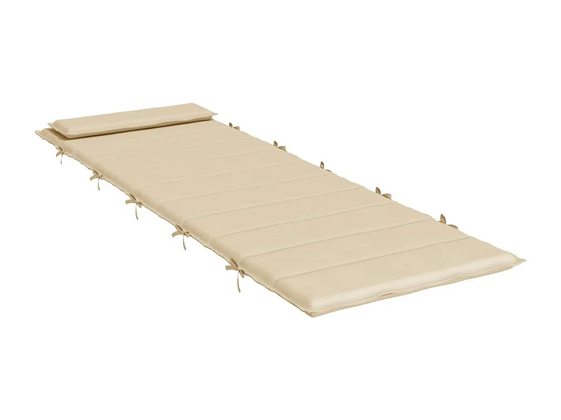 Cojín de tumbona de tela Oxford beige 180x60x3 cm