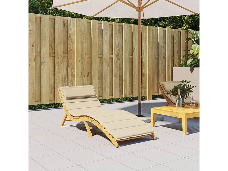 Cojín de tumbona de tela Oxford beige 180x60x3 cm