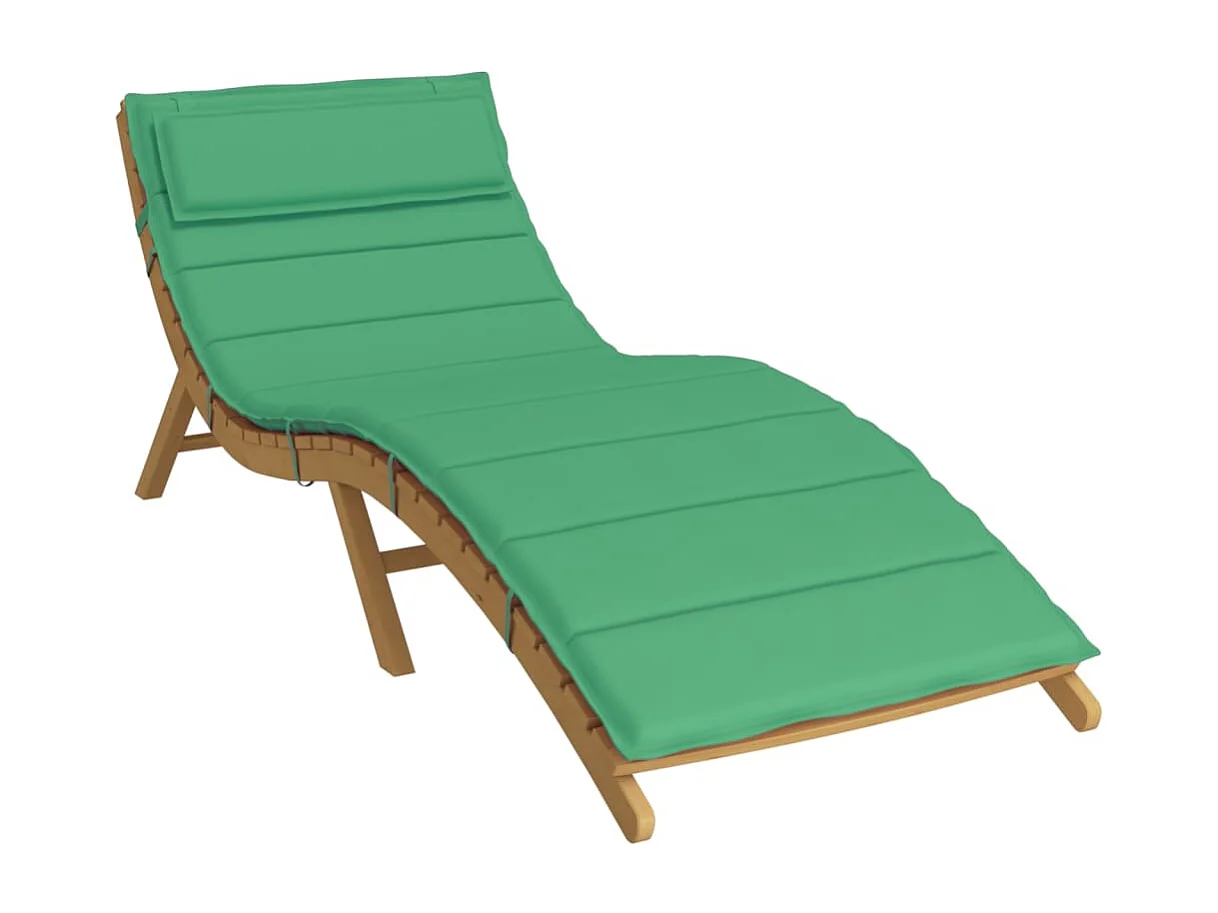 Cojín de tumbona de tela Oxford verde 180x60x3 cm