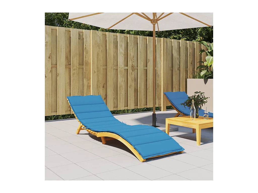 Coussin de chaise longue bleu 200x70x3 cm tissu oxford