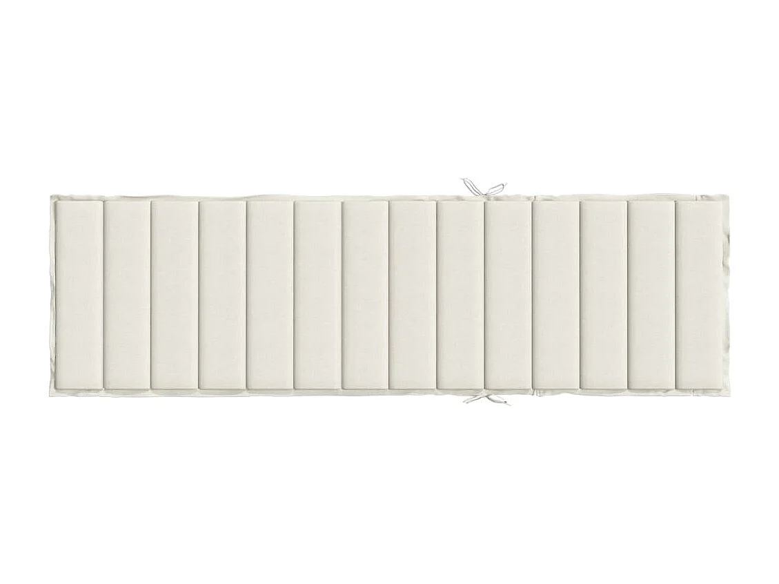 Ligbedkussen 200x60x4 cm stof gemêleerd crèmekleurig