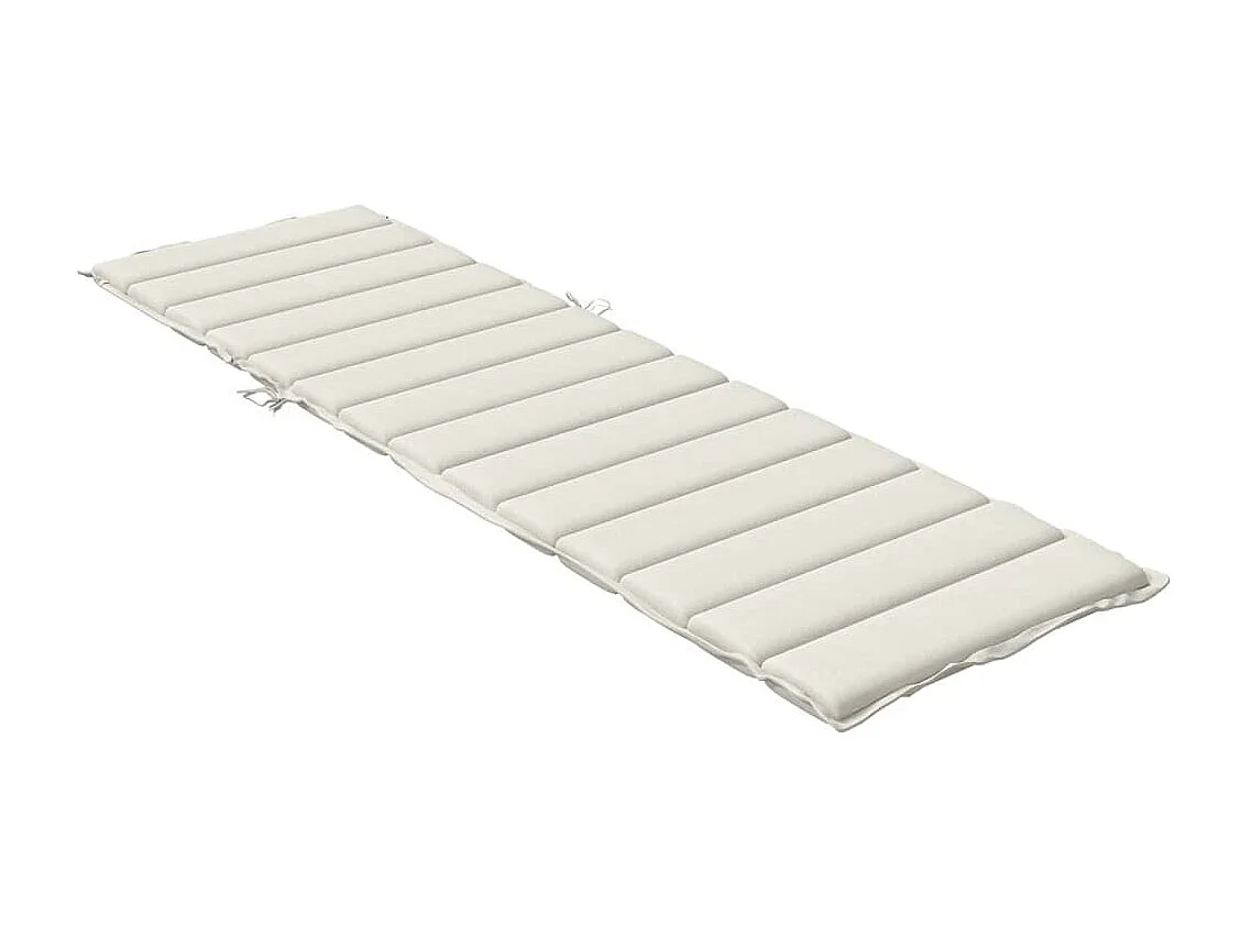 Coussin de chaise longue crème mélangé 200x60x4 cm tissu