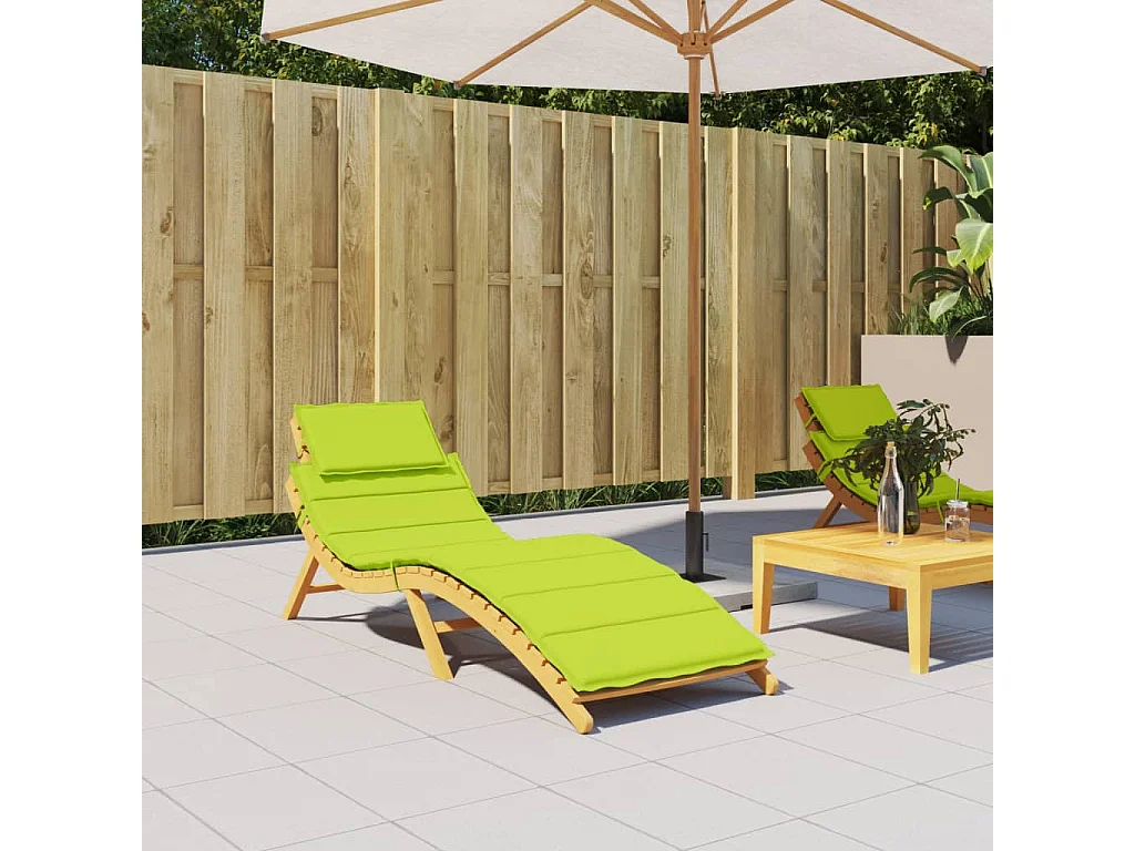 Coussin de chaise longue vert vif 186x58x3 cm tissu oxford