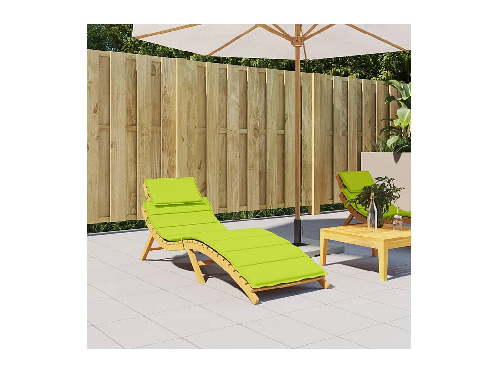 Cojín de tumbona de tela Oxford verde claro 186x58x3 cm