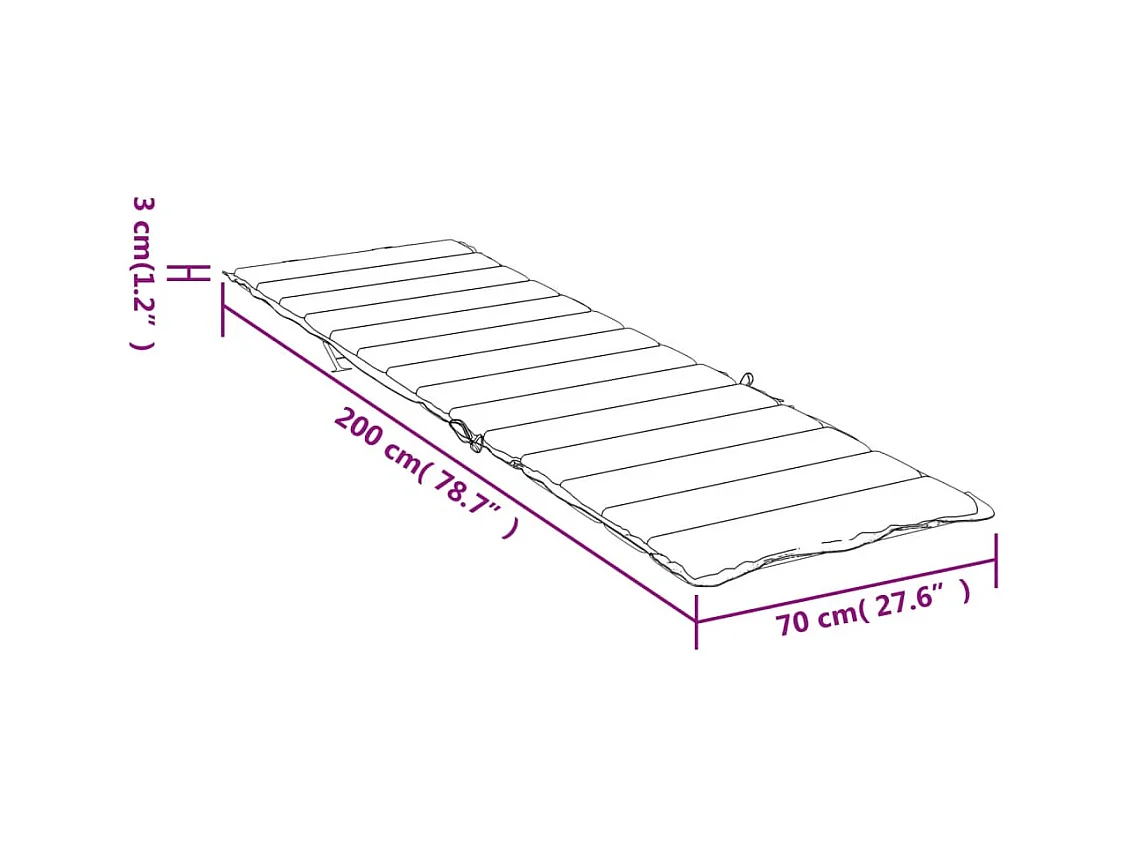 Almofadão para espreguiçadeira tecido oxford cinza-acastanhado