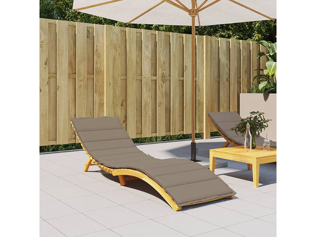 Ligbedkussen 200x60x3 cm oxford stof taupe