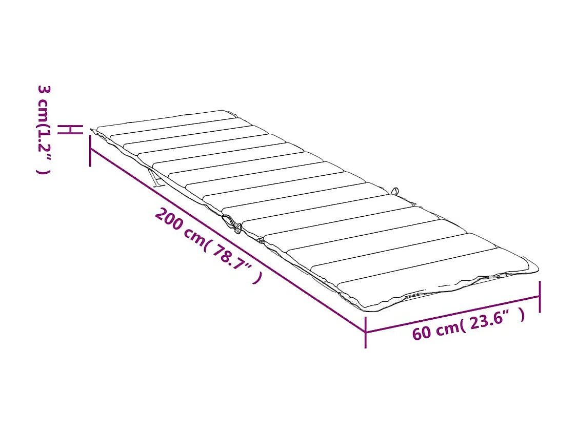 Ligbedkussen 200x60x3 cm oxford stof taupe