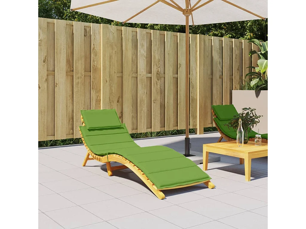 Coussin de chaise longue vert mélangé 186x58x3 cm tissu