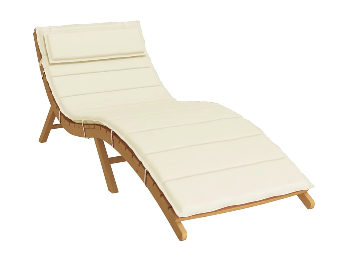 Cojín de tumbona de tela Oxford color crema 180x60x3 cm