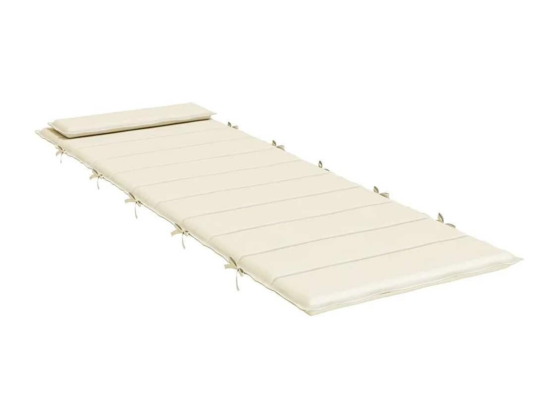 Cojín de tumbona de tela Oxford color crema 180x60x3 cm