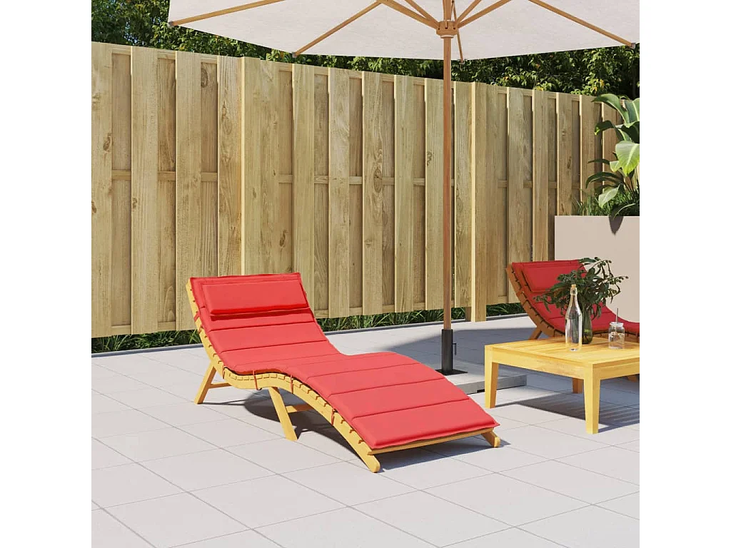 Almofadão para espreguiçadeira 180x60x3 cm tecido oxford vermelho