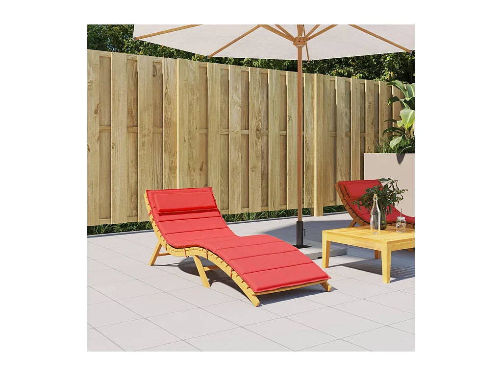Coussin de chaise longue rouge 180x60x3 cm tissu oxford
