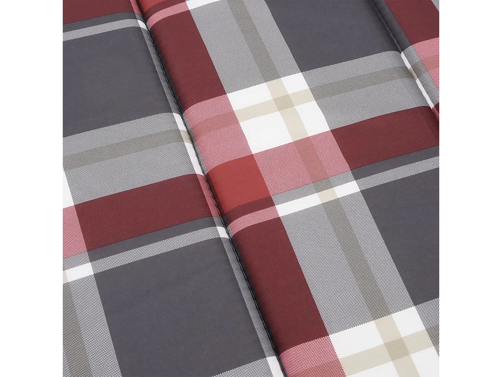 Coussin de chaise longue à carreaux rouge 186x58x3 cm