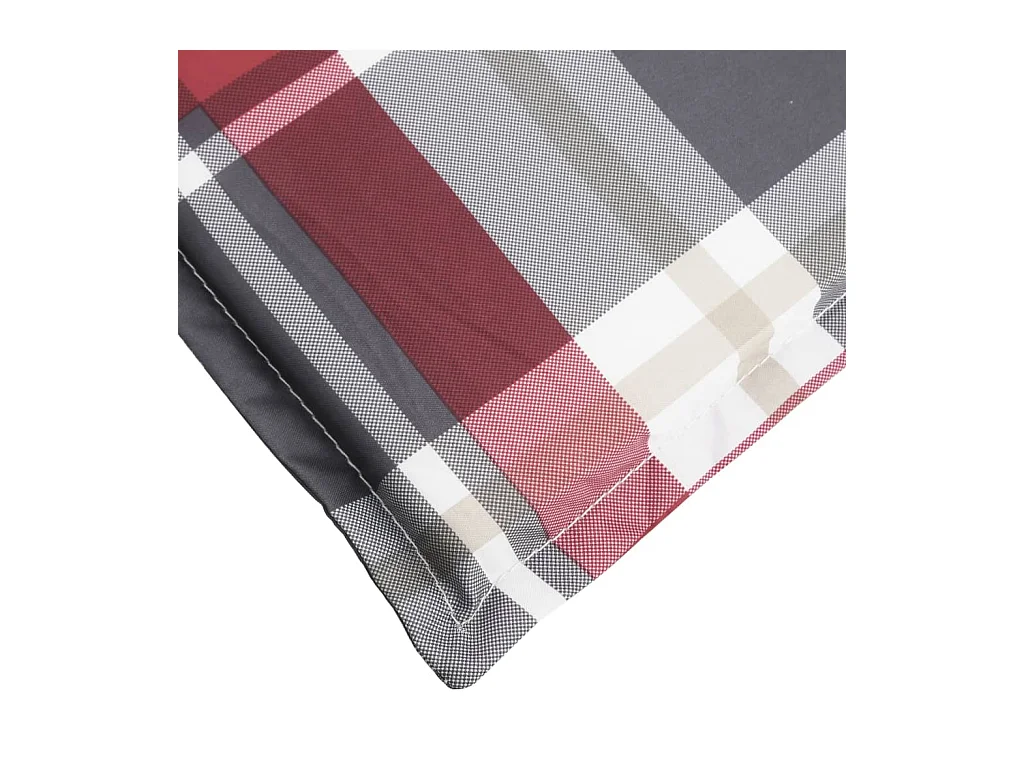 Coussin de chaise longue à carreaux rouge 186x58x3 cm