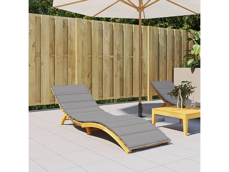 Almofadão para espreguiçadeira 200x60x3 cm tecido oxford cinzento