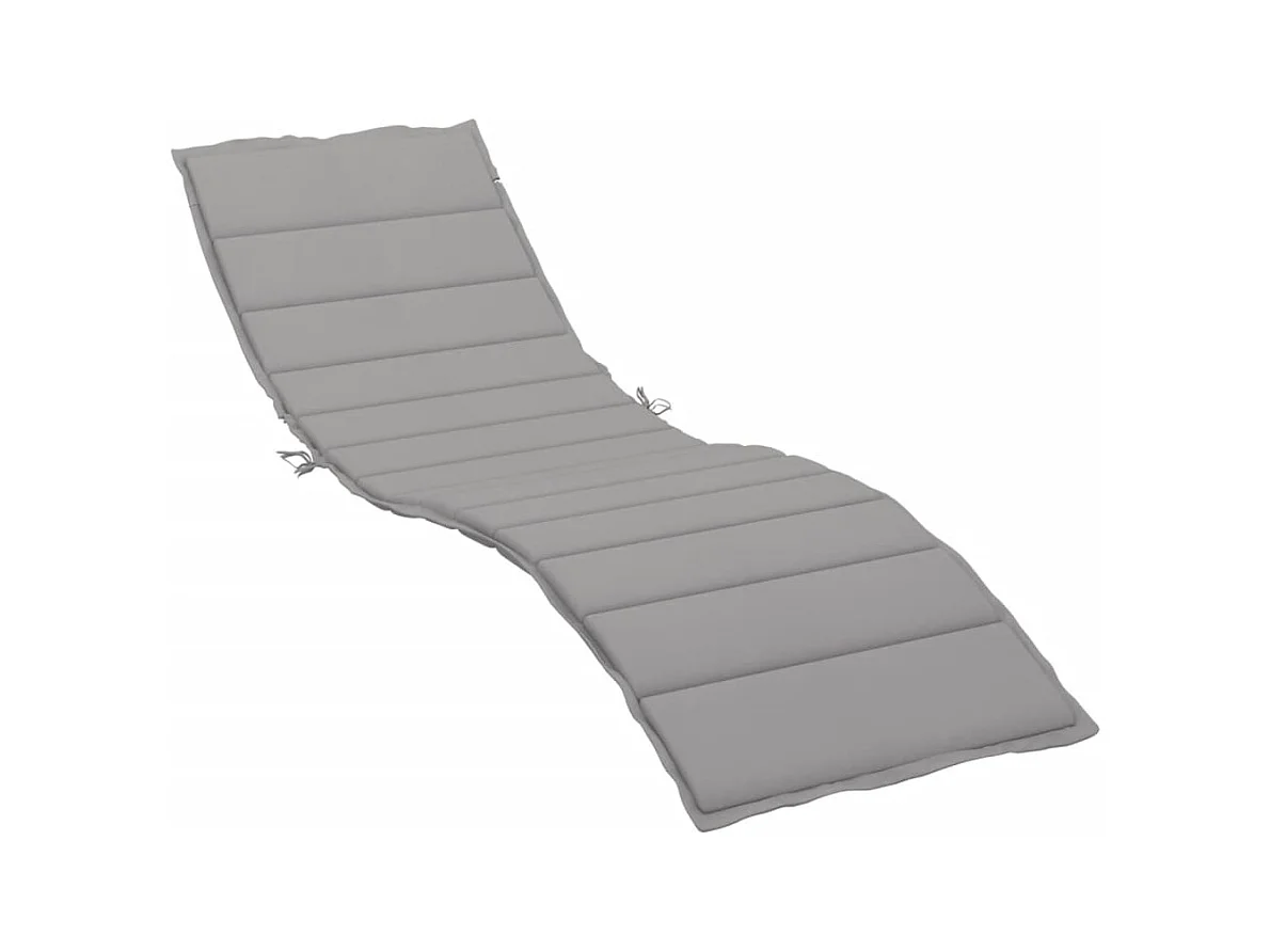 Cojín de tumbona de tela Oxford gris 200x60x3 cm