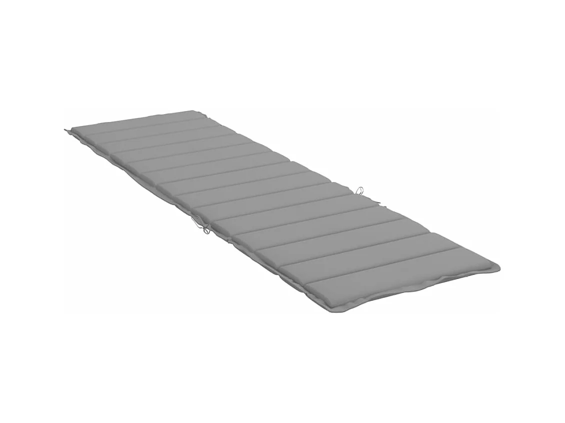 Cojín de tumbona de tela Oxford gris 200x60x3 cm