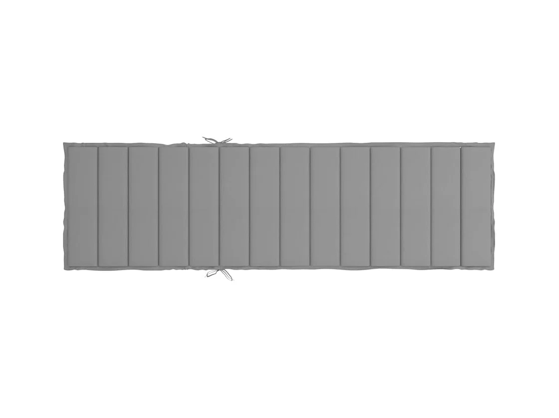 Cojín de tumbona de tela Oxford gris 200x60x3 cm