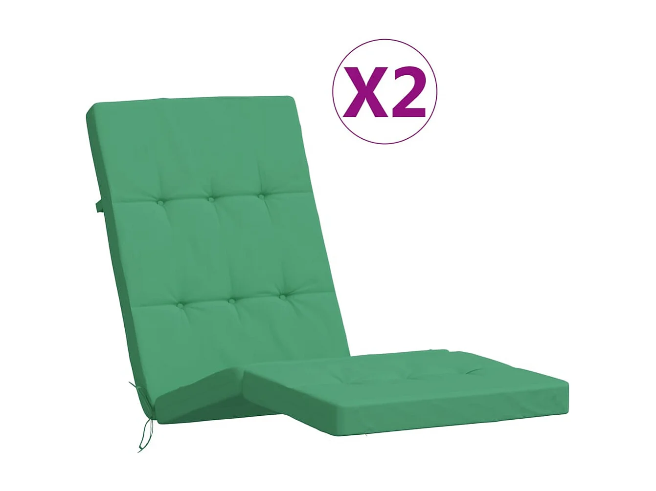Coussins de chaise longue lot de 2 vert tissu oxford
