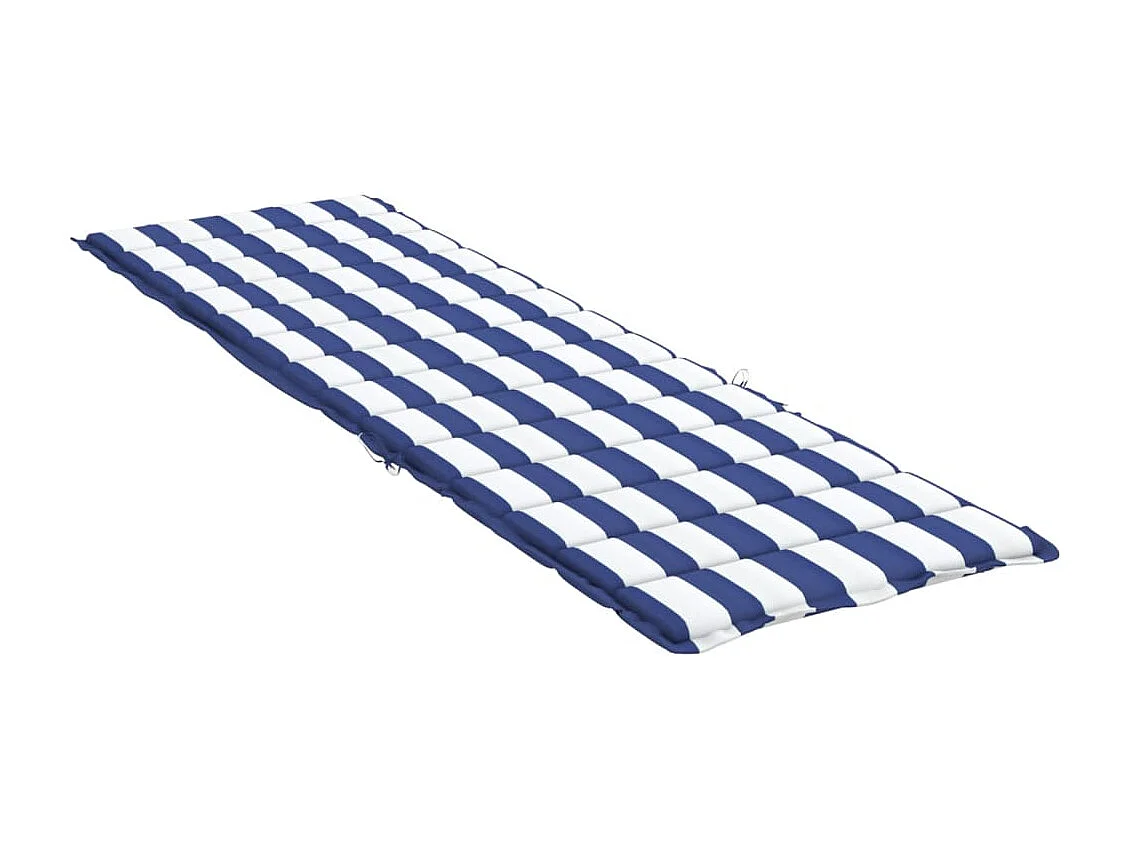Coussin de chaise longue rayures bleues/blanches tissu oxford