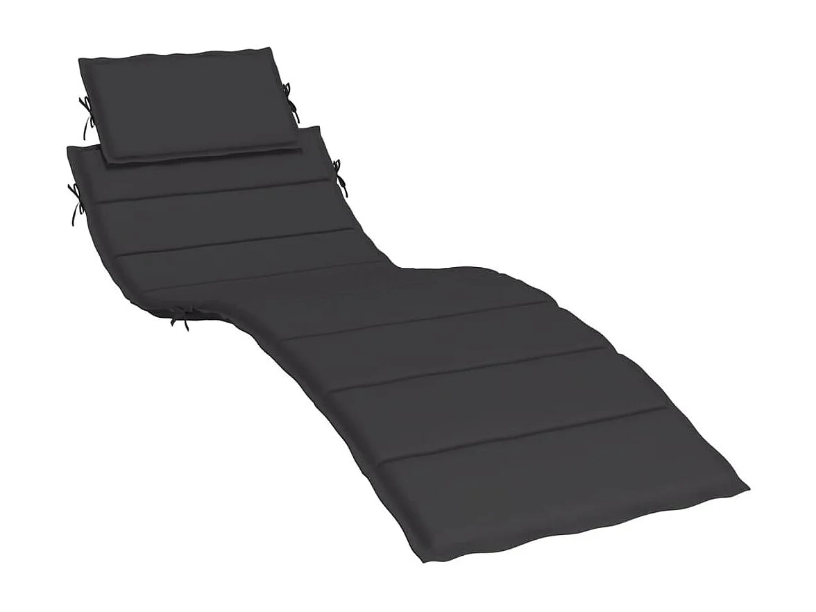 Coussin de chaise longue noir 186x58x3 cm tissu oxford