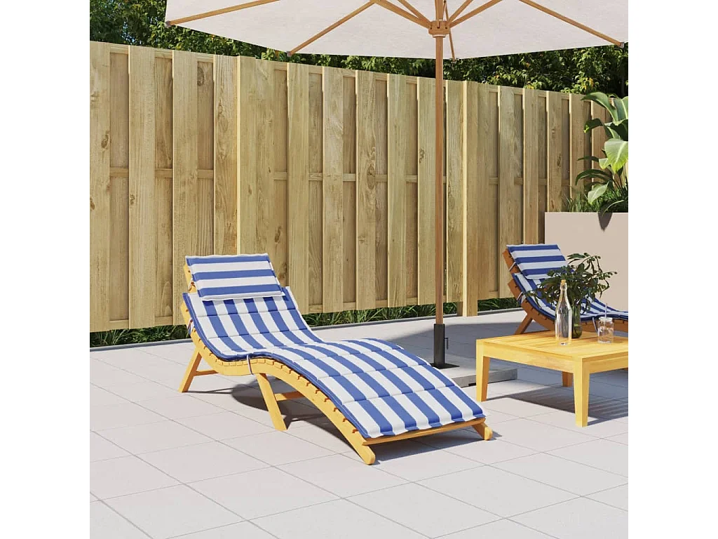 Almofadão para espreguiçadeira tecido oxford riscas azul/branco