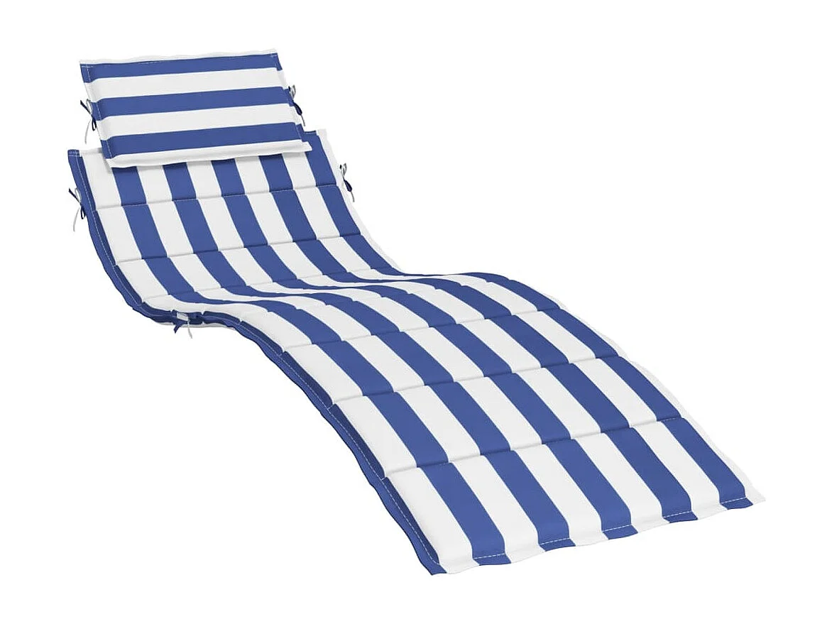 Almofadão para espreguiçadeira tecido oxford riscas azul/branco