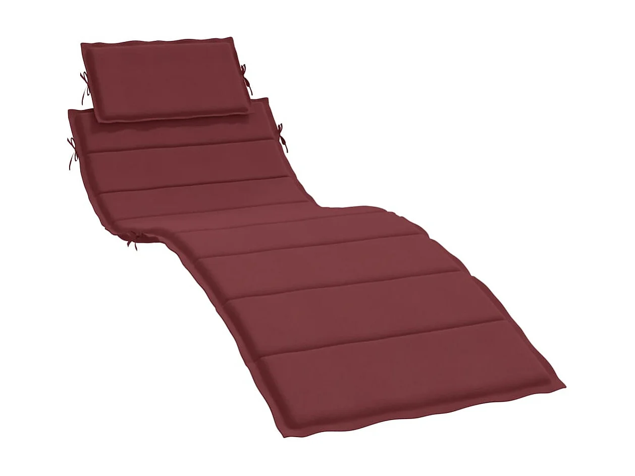 Coussin de chaise longue rouge bordeaux mélangé 186x58x3 cm