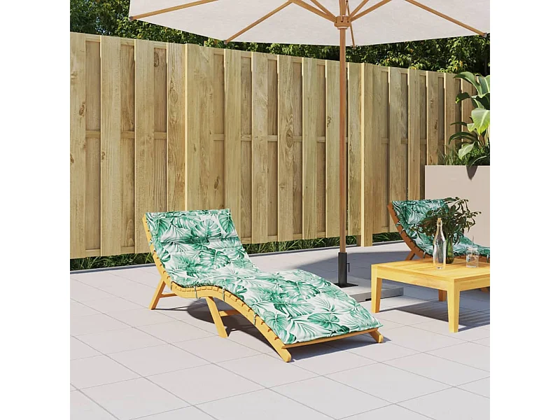 Almofadão para espreguiçadeira 180x60x3 cm tecido oxford folhas