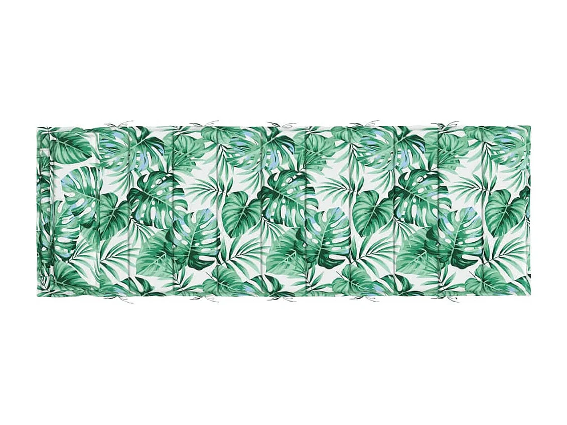 Coussin de chaise longue motif de feuilles 180x60x3 cm