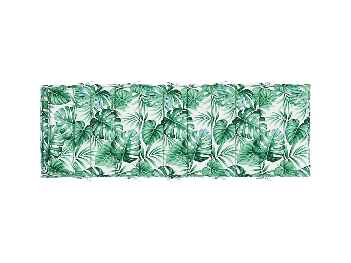 Coussin de chaise longue motif de feuilles 180x60x3 cm