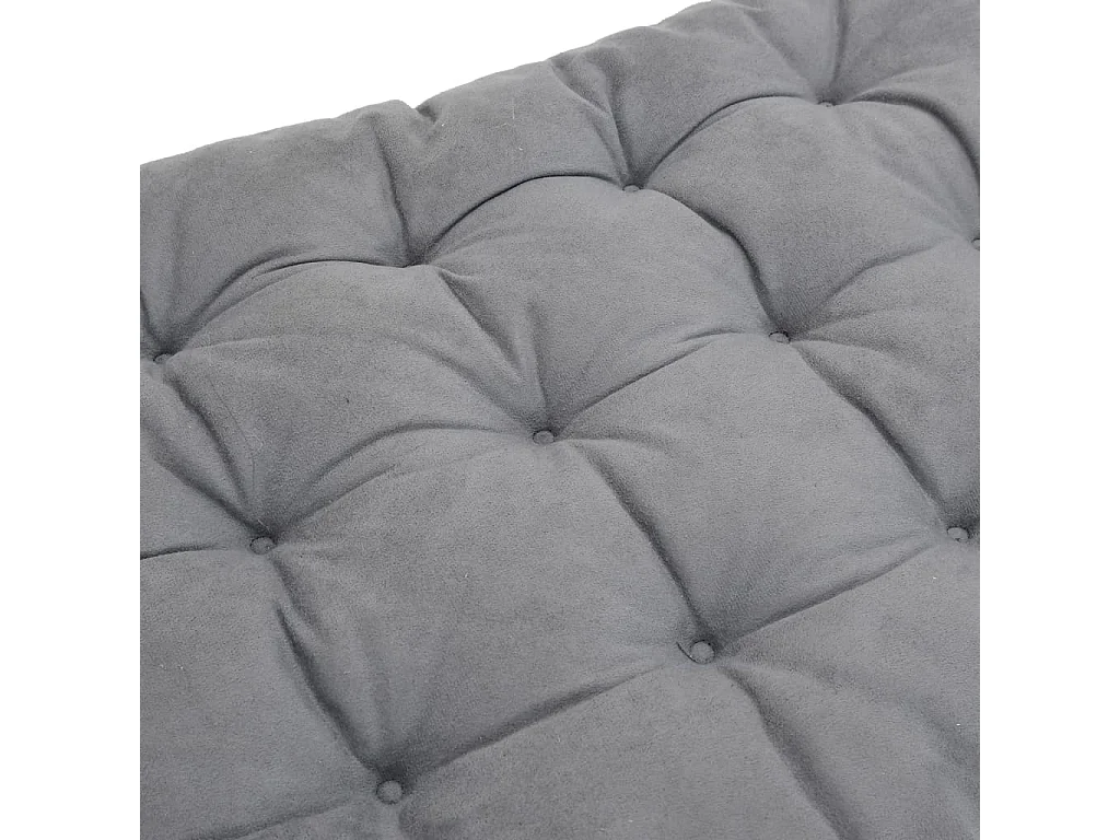 Coussin de chaise longue gris 160x50x10 cm similicuir daim