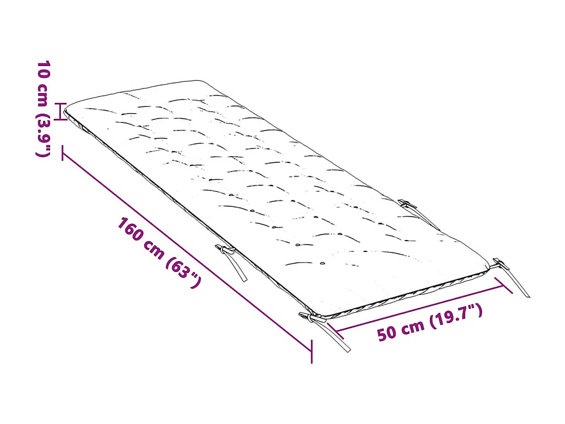 Coussin de chaise longue gris 160x50x10 cm similicuir daim